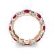 4 - Laida 4.10 ctw (4.00 mm) Ruby and Diamond Eternity Band 