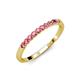 3 - Clara 2.40 mm Pink Tourmaline 10 Stone Wedding Band 