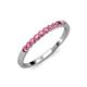 3 - Clara 2.40 mm Pink Tourmaline 10 Stone Wedding Band 