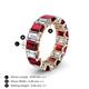 4 - Victoria 6x4 mm Emerald Cut Ruby and Diamond Eternity Band 