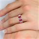 5 - Victoria 6x4 mm Emerald Cut Ruby and Diamond Eternity Band 