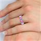 5 - Victoria 6x4 mm Emerald Cut Pink Sapphire and Diamond Eternity Band 