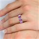 5 - Victoria 6x4 mm Emerald Cut Amethyst and Diamond Eternity Band 