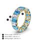 4 - Victoria 6x4 mm Emerald Cut Blue Topaz and Diamond Eternity Band 