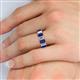 5 - Victoria 6x4 mm Emerald Cut Blue Sapphire and Diamond Eternity Band 