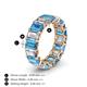 4 - Victoria 6x4 mm Emerald Cut Blue Topaz and Diamond Eternity Band 