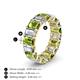 4 - Victoria 6x4 mm Emerald Cut Peridot and Diamond Eternity Band 
