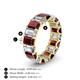 4 - Victoria 6x4 mm Emerald Cut Red Garnet and Diamond Eternity Band 