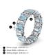 4 - Victoria 6x4 mm Emerald Cut Aquamarine and Diamond Eternity Band 