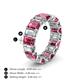 4 - Victoria 6x4 mm Emerald Cut Pink Tourmaline and Diamond Eternity Band 