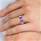 5 - Victoria 6x4 mm Emerald Cut Amethyst and Diamond Eternity Band 