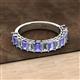 2 - Alaya 4.34 ctw (5x3 mm) Emerald Cut Tanzanite and Lab Grown Diamond 14 Stone Wedding Band 
