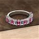 2 - Alaya 4.90 ctw (5x3 mm) Emerald Cut Pink Tourmaline and Lab Grown Diamond 14 Stone Wedding Band 