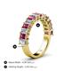 4 - Alaya 4.90 ctw (5x3 mm) Emerald Cut Pink Tourmaline and Lab Grown Diamond 14 Stone Wedding Band 