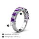 4 - Alaya 4.34 ctw (5x3 mm) Emerald Cut Amethyst and Lab Grown Diamond 14 Stone Wedding Band 