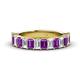 1 - Alaya 4.34 ctw (5x3 mm) Emerald Cut Amethyst and Lab Grown Diamond 14 Stone Wedding Band 