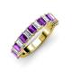 3 - Alaya 4.34 ctw (5x3 mm) Emerald Cut Amethyst and Lab Grown Diamond 14 Stone Wedding Band 