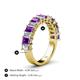 4 - Alaya 4.34 ctw (5x3 mm) Emerald Cut Amethyst and Lab Grown Diamond 14 Stone Wedding Band 
