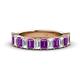 1 - Alaya 4.34 ctw (5x3 mm) Emerald Cut Amethyst and Lab Grown Diamond 14 Stone Wedding Band 