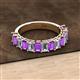 2 - Alaya 4.34 ctw (5x3 mm) Emerald Cut Amethyst and Lab Grown Diamond 14 Stone Wedding Band 