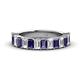 1 - Alaya 4.20 ctw (5x3 mm) Emerald Cut Iolite and Lab Grown Diamond 14 Stone Wedding Band 