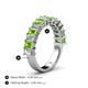 4 - Alaya 4.90 ctw (5x3 mm) Emerald Cut Peridot and Lab Grown Diamond 14 Stone Wedding Band 