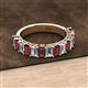 2 - Alaya 5.25 ctw (5x3 mm) Emerald Cut Red Garnet and Lab Grown Diamond 14 Stone Wedding Band 