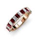 3 - Alaya 5.25 ctw (5x3 mm) Emerald Cut Red Garnet and Lab Grown Diamond 14 Stone Wedding Band 