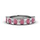 1 - Alaya 5.25 ctw (5x3 mm) Emerald Cut Rhodolite Garnet and Lab Grown Diamond 14 Stone Wedding Band 