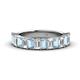 1 - Alaya 4.20 ctw (5x3 mm) Emerald Cut Aquamarine and Lab Grown Diamond 14 Stone Wedding Band 