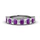 1 - Alaya 4.34 ctw (5x3 mm) Emerald Cut Amethyst and Lab Grown Diamond 14 Stone Wedding Band 