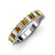 3 - Alaya 4.41 ctw (5x3 mm) Emerald Cut Citrine and Lab Grown Diamond 14 Stone Wedding Band 