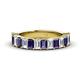 1 - Alaya 4.20 ctw (5x3 mm) Emerald Cut Iolite and Lab Grown Diamond 14 Stone Wedding Band 