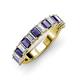 3 - Alaya 4.20 ctw (5x3 mm) Emerald Cut Iolite and Lab Grown Diamond 14 Stone Wedding Band 