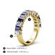 4 - Alaya 4.20 ctw (5x3 mm) Emerald Cut Iolite and Lab Grown Diamond 14 Stone Wedding Band 