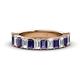 1 - Alaya 4.20 ctw (5x3 mm) Emerald Cut Iolite and Lab Grown Diamond 14 Stone Wedding Band 