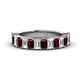 1 - Alaya 5.25 ctw (5x3 mm) Emerald Cut Red Garnet and Lab Grown Diamond 14 Stone Wedding Band 