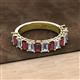 2 - Alaya 5.25 ctw (5x3 mm) Emerald Cut Red Garnet and Lab Grown Diamond 14 Stone Wedding Band 