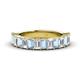 1 - Alaya 4.20 ctw (5x3 mm) Emerald Cut Aquamarine and Lab Grown Diamond 14 Stone Wedding Band 