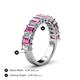 4 - Alaya 4.55 ctw (5x3 mm) Emerald Cut Pink Sapphire and Lab Grown Diamond 14 Stone Wedding Band 