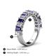 4 - Alaya 4.20 ctw (5x3 mm) Emerald Cut Iolite and Lab Grown Diamond 14 Stone Wedding Band 
