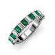 3 - Alaya 4.20 ctw (5x3 mm) Emerald Cut Emerald and Lab Grown Diamond 14 Stone Wedding Band 