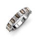 3 - Alaya 4.90 ctw (5x3 mm) Emerald Cut Smoky Quartz and Lab Grown Diamond 14 Stone Wedding Band 