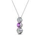 2 - Kesha 0.70 ctw Round Amethyst and Lab Grown Diamond Graduated Three Stone Drop Pendant 