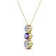 2 - Kesha 0.70 ctw Round Iolite and Lab Grown Diamond Graduated Three Stone Drop Pendant 