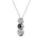 2 - Kesha 0.77 ctw Round Black Diamond and White Lab Grown Diamond Graduated Three Stone Drop Pendant 