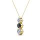 2 - Kesha 0.77 ctw Round Black Diamond and White Lab Grown Diamond Graduated Three Stone Drop Pendant 