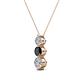 2 - Kesha 0.77 ctw Round Black Diamond and White Lab Grown Diamond Graduated Three Stone Drop Pendant 