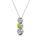 2 - Kesha 0.75 ctw Round Yellow Diamond and White Lab Grown Diamond Graduated Three Stone Drop Pendant 