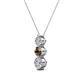 2 - Kesha 0.74 ctw Round Smoky Quartz and Lab Grown Diamond Graduated Three Stone Drop Pendant 